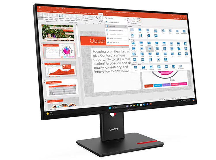 MONITOR PLANO LENOVO THINKVISION T27-40, 27' WLED FHD IPS / HDMI / DP / VGA / USB-C / USB-B / USB-A X3 - 2