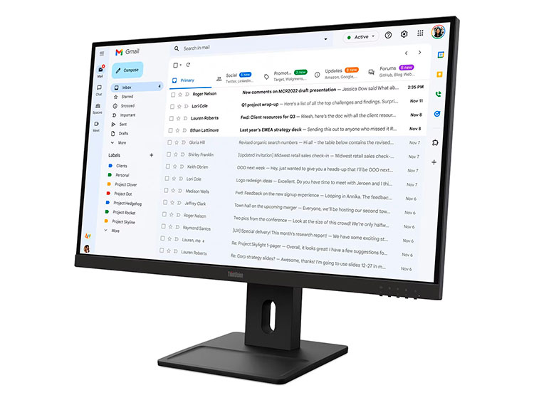 MONITOR LENOVO THINKVISION E27-40, 27' WLED/FHD/IPS/HDMI X1/DP X1/VGA X1/PARLANTES: 2WX2 - 2