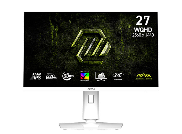 MONITOR PLANO GAMER MSI MAG 274QRFWX32, 27' WQHD FAST IPS, 320HZ, 0.5MS, HDMI, DP - 1