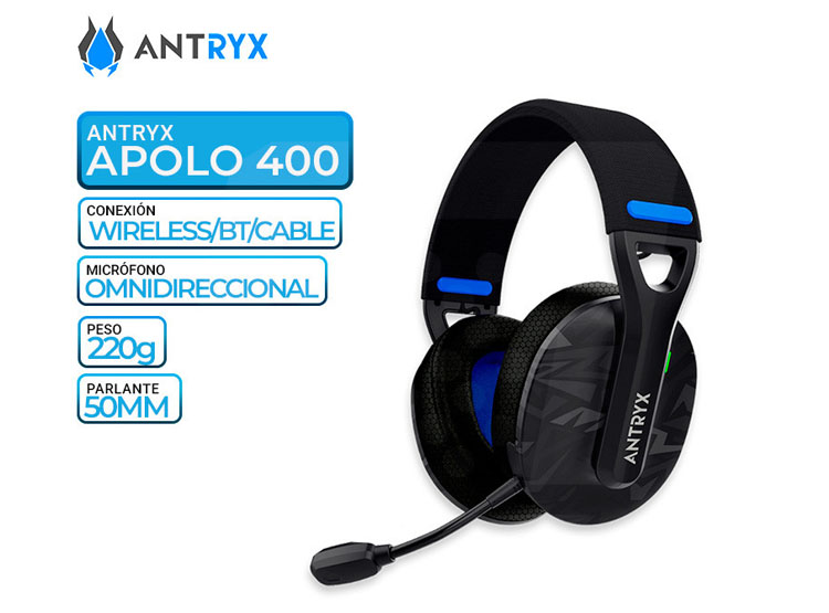 AURICULAR ANTRYX APOLO 400 TRIX, WIRELESS/BT, USB TIPO-C - 1