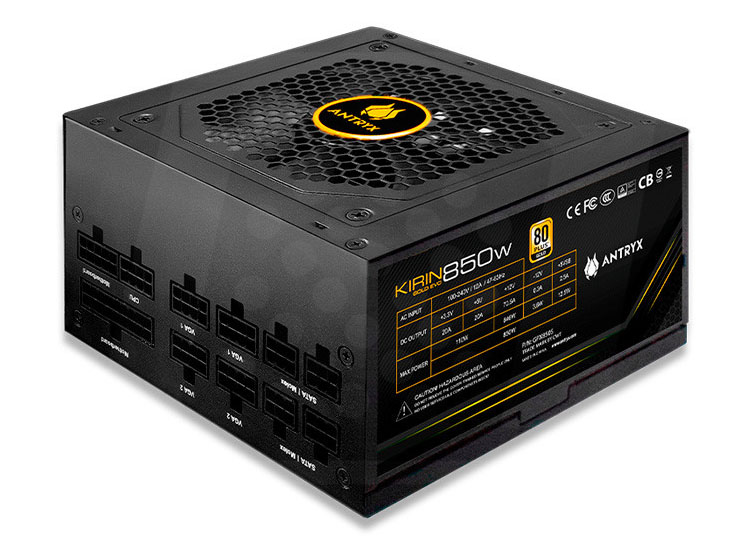 FUENTE DE PODER ANTRYX KIRIN GOLD EVO 850W, 80 PLUS GOLD MODULAR, 850W - 4