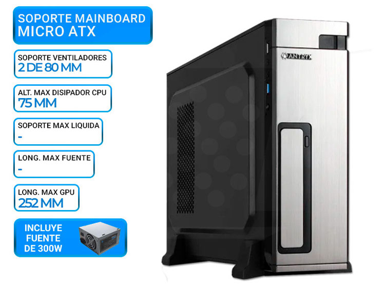 CASE ANTRYX XTREME SLIM XS-100U SILVER, F/300W - 1