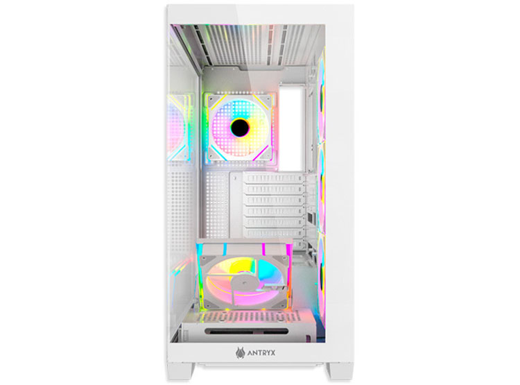 CASE ANTRYX FX 850 PRO WHITE, FAN X5 ARGB, USB TIPO C, V/TEMPLADO - 2