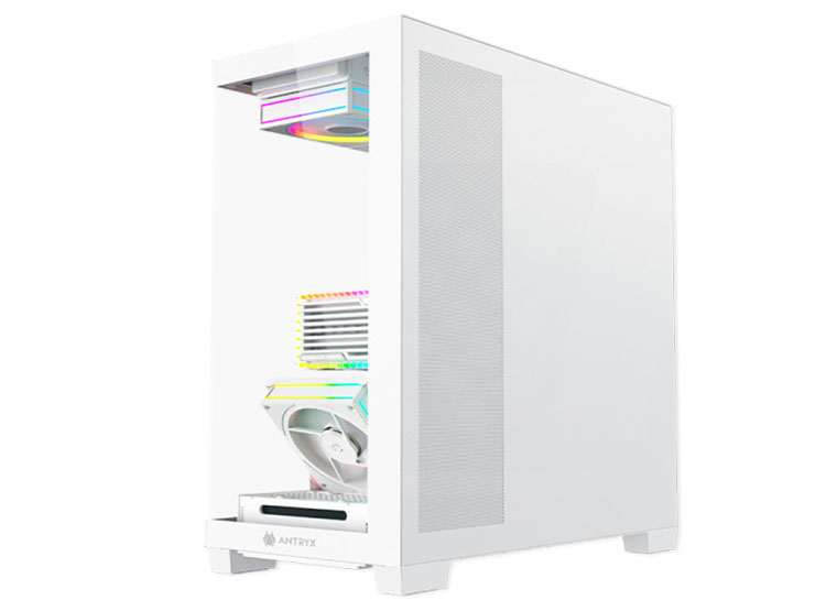 CASE ANTRYX FX 850 PRO WHITE, FAN X5 ARGB, USB TIPO C, V/TEMPLADO - 3