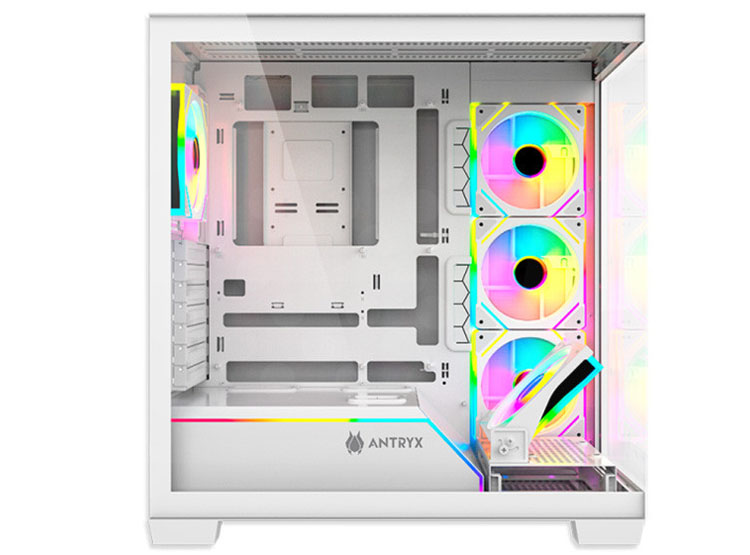 CASE ANTRYX FX 850 PRO WHITE, FAN X5 ARGB, USB TIPO C, V/TEMPLADO - 4
