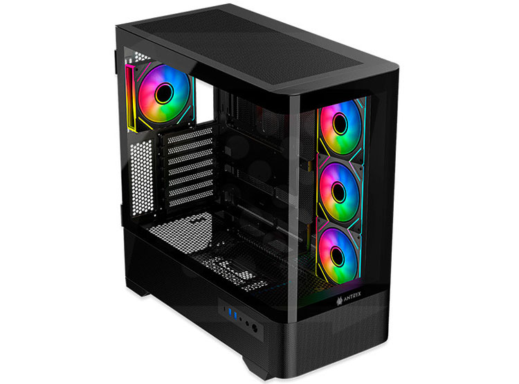 CASE ANTRYX FX 830 BLACK, FAN X4 ARGB, USB TIPO-C, V/TEMPLADO - 2