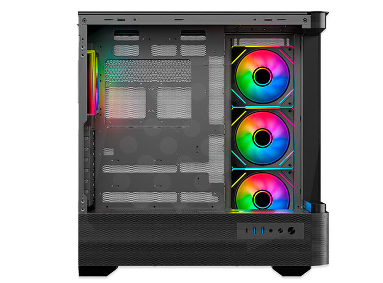 CASE ANTRYX FX 830 BLACK, FAN X4 ARGB, USB TIPO-C, V/TEMPLADO - 4