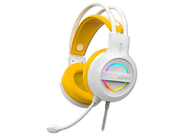 AURICULAR ANTRYX IRIS-W YELLOW, 7.1 VIRTUAL SURROUND, USB, RAINBOW - 2