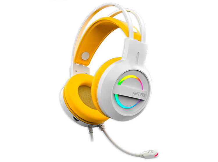AURICULAR ANTRYX IRIS-W YELLOW, 7.1 VIRTUAL SURROUND, USB, RAINBOW - 3