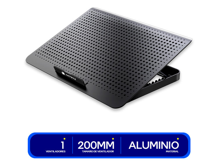 COOLER PARA LAPTOP ANTRYX XTREME AIR N280 BLACK ( ACP-N280K ) | ALUMINIO-ABS | 15.6’’ - 1