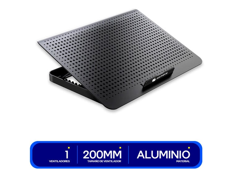 COOLER PARA LAPTOP ANTRYX XTREME AIR N280 BLACK ( ACP-N280K ) | ALUMINIO-ABS | 15.6’’ - 2