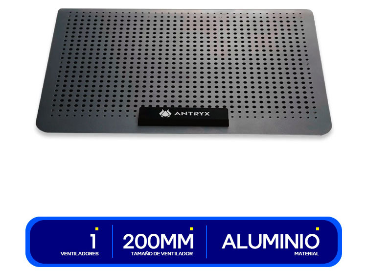 COOLER PARA LAPTOP ANTRYX XTREME AIR N280 BLACK ( ACP-N280K ) | ALUMINIO-ABS | 15.6’’ - 3