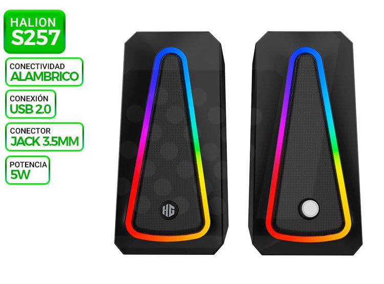 PARLANTE 2.0 HALION, GAMING S257 RGB - 1