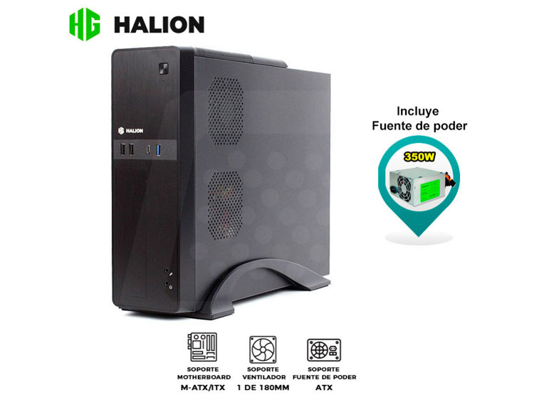 CASE SLIM HALION SUPRA MICRO ATX S615, F/350W - 1