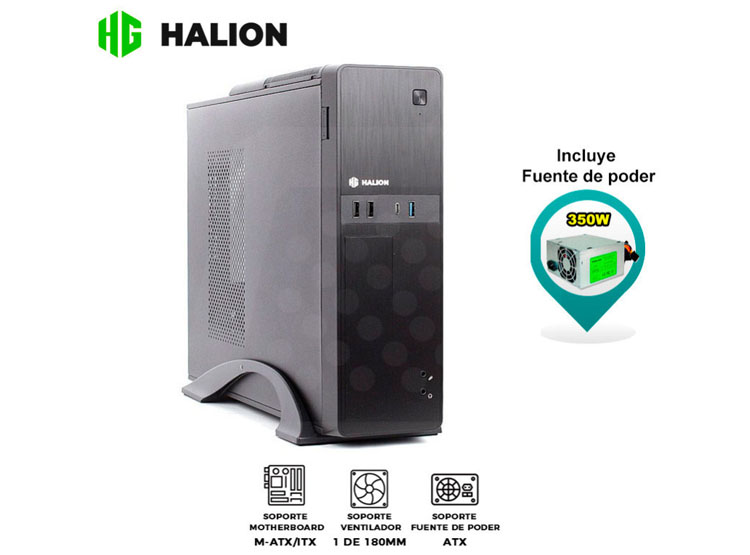CASE SLIM HALION SUPRA MICRO ATX S615, F/350W - 2