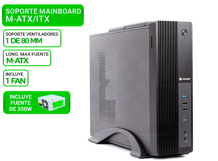 CASE SLIM HALION SUPRA MICRO ATX S616, F/ 350W - 1