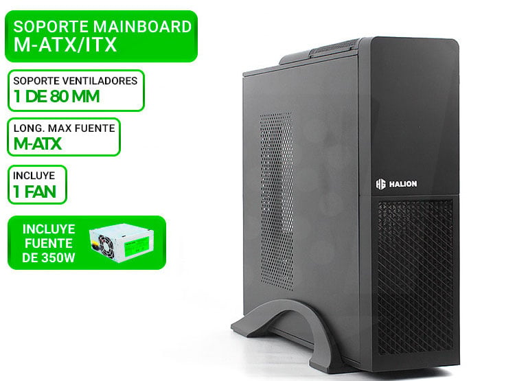 CASE SLIM HALION SUPRA MICRO ATX S613, F/350W - 1