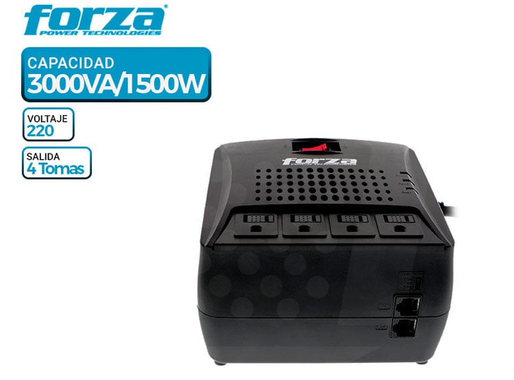 ESTABILIZADOOR FORZA FVR-3002, 3000VA/1500 - 2