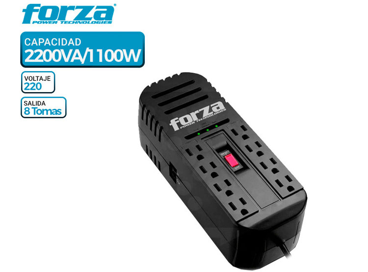 ESTABILIZADOR FORZA FVR-2202, 2200VA/1100W - 1
