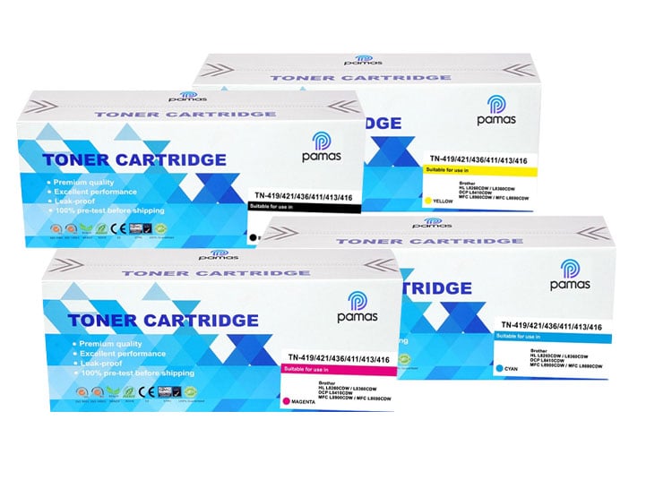 PACK TONER PAMAS COMPATIBLE BROTHER TN-419 NEGRO,CYAN,YELLOW,MAGENTA - 1