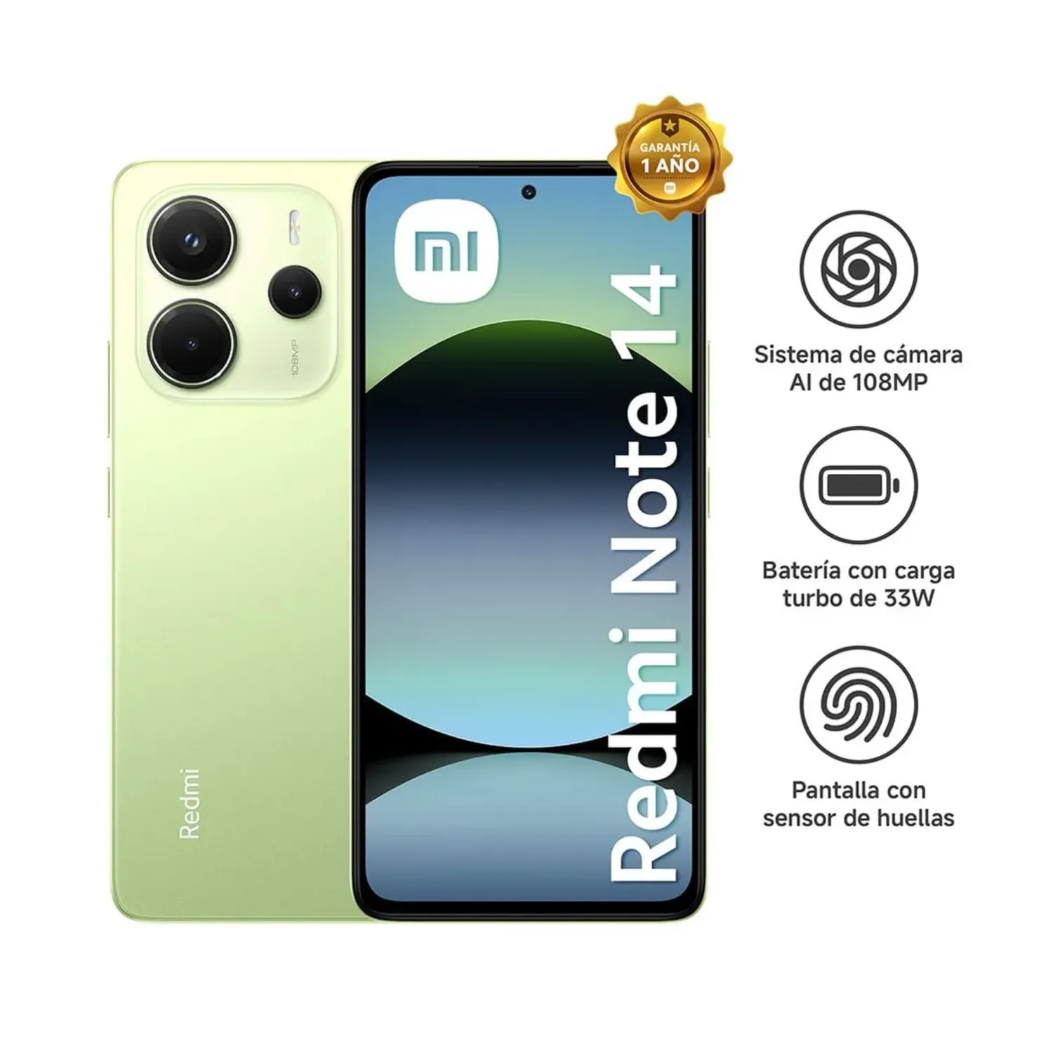 XIAOMI REDMI NOTE 14 4G 6GB RAM 128GB VERDE LIMÓN - 2