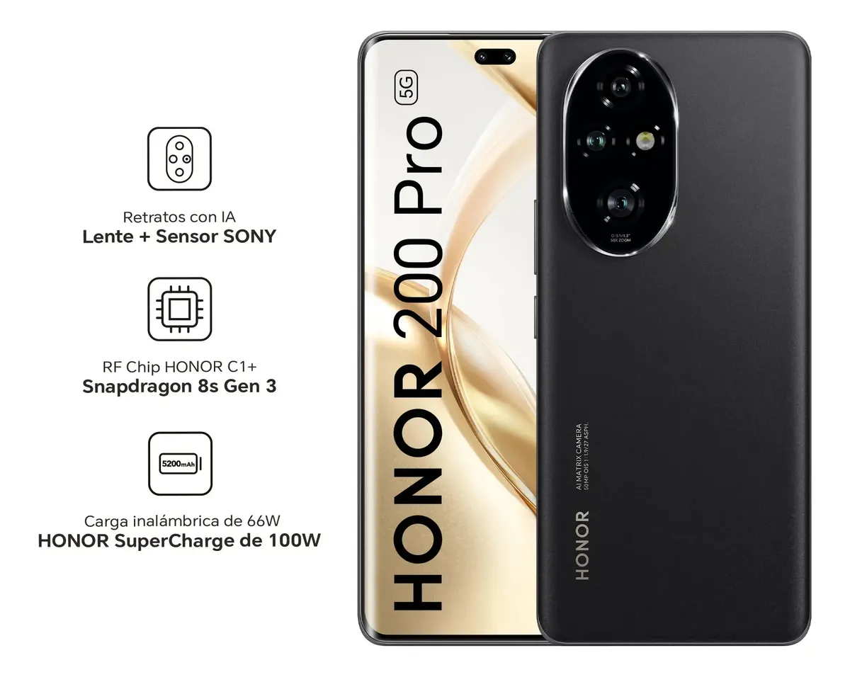CELULAR HONOR 200 12GB RAM 256GB - NEGRO - 2