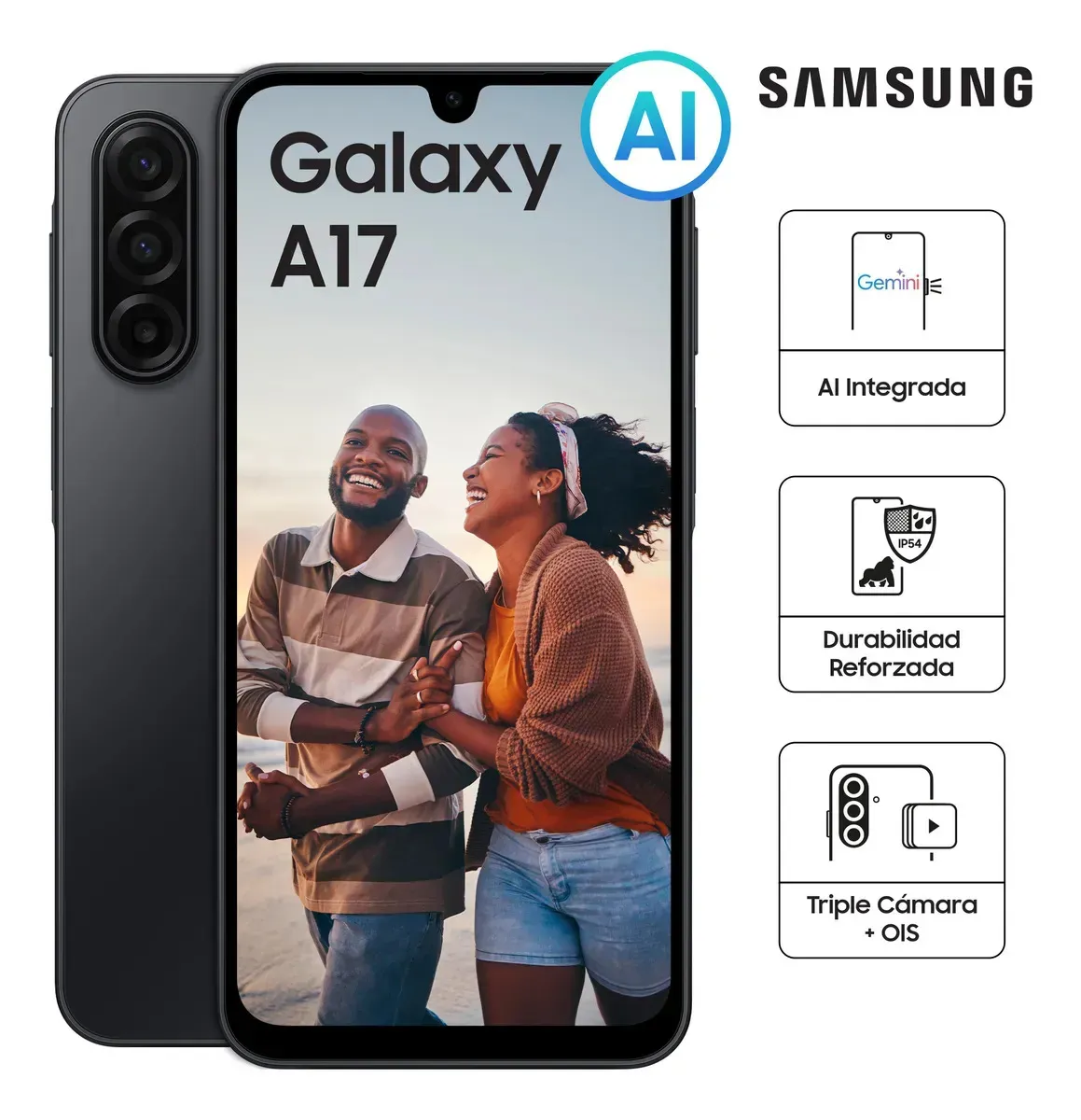 CELULAR SAMSUNG GALAXY A17 8GB + 256GB - NEGRO - 2
