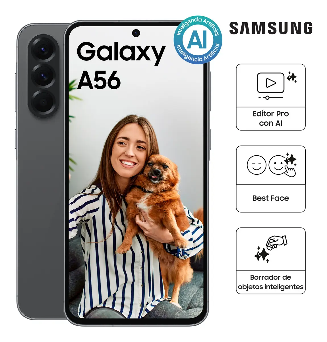 CELULAR SAMSUNG A56 5G 256GB 8GB GRIS - 1