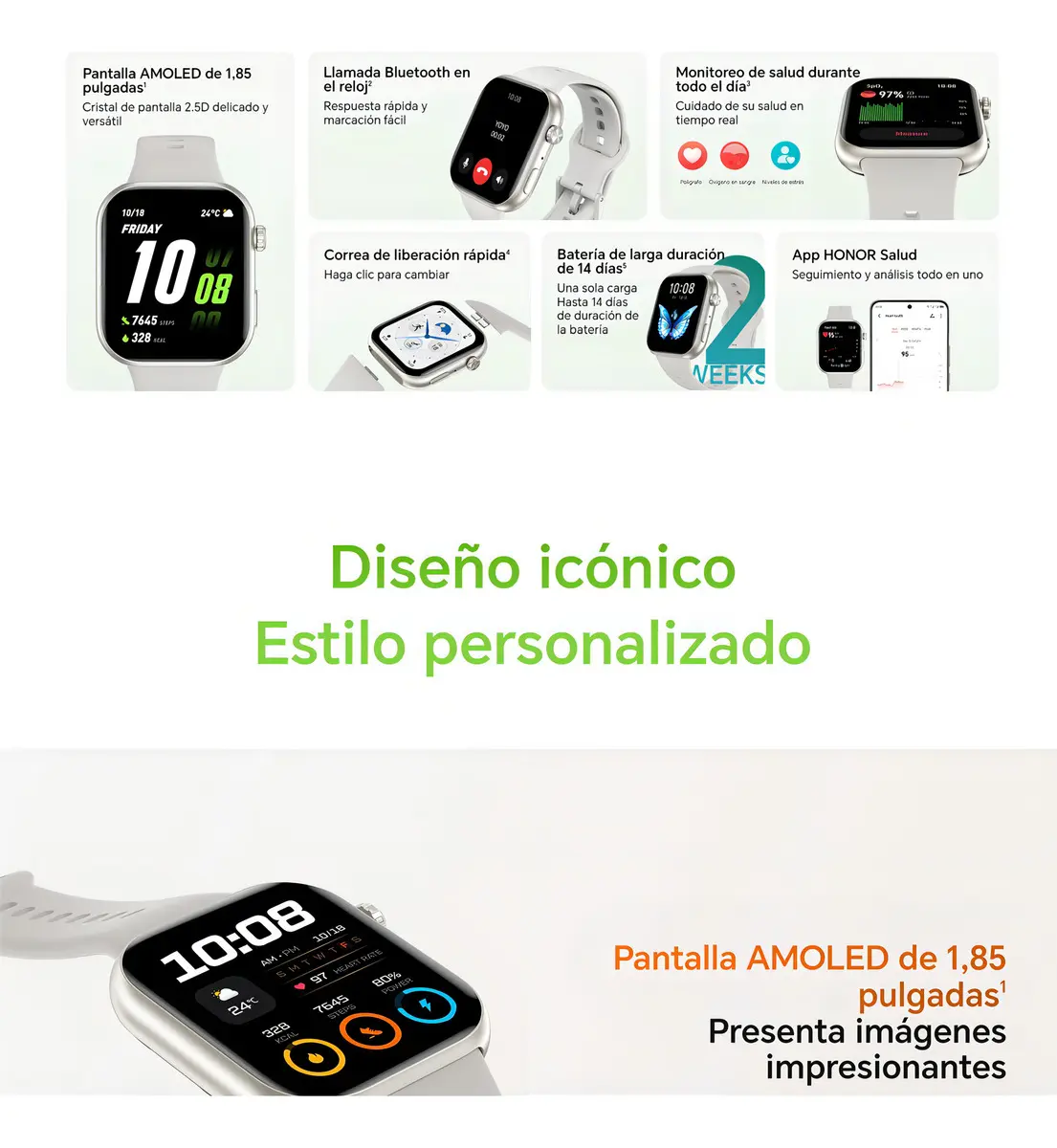 HONOR CHOICE WATCH 2I NEGRO + HONOR EARBUDS X7 LITE - 6