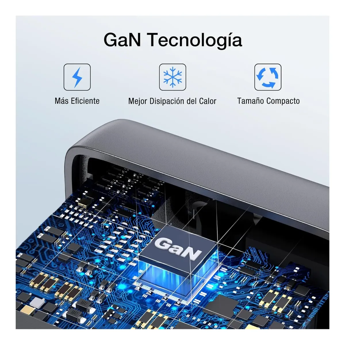 CARGADOR CARGA RAPIDA GAN 65W 1HORA + CABLE TIPO C - 7