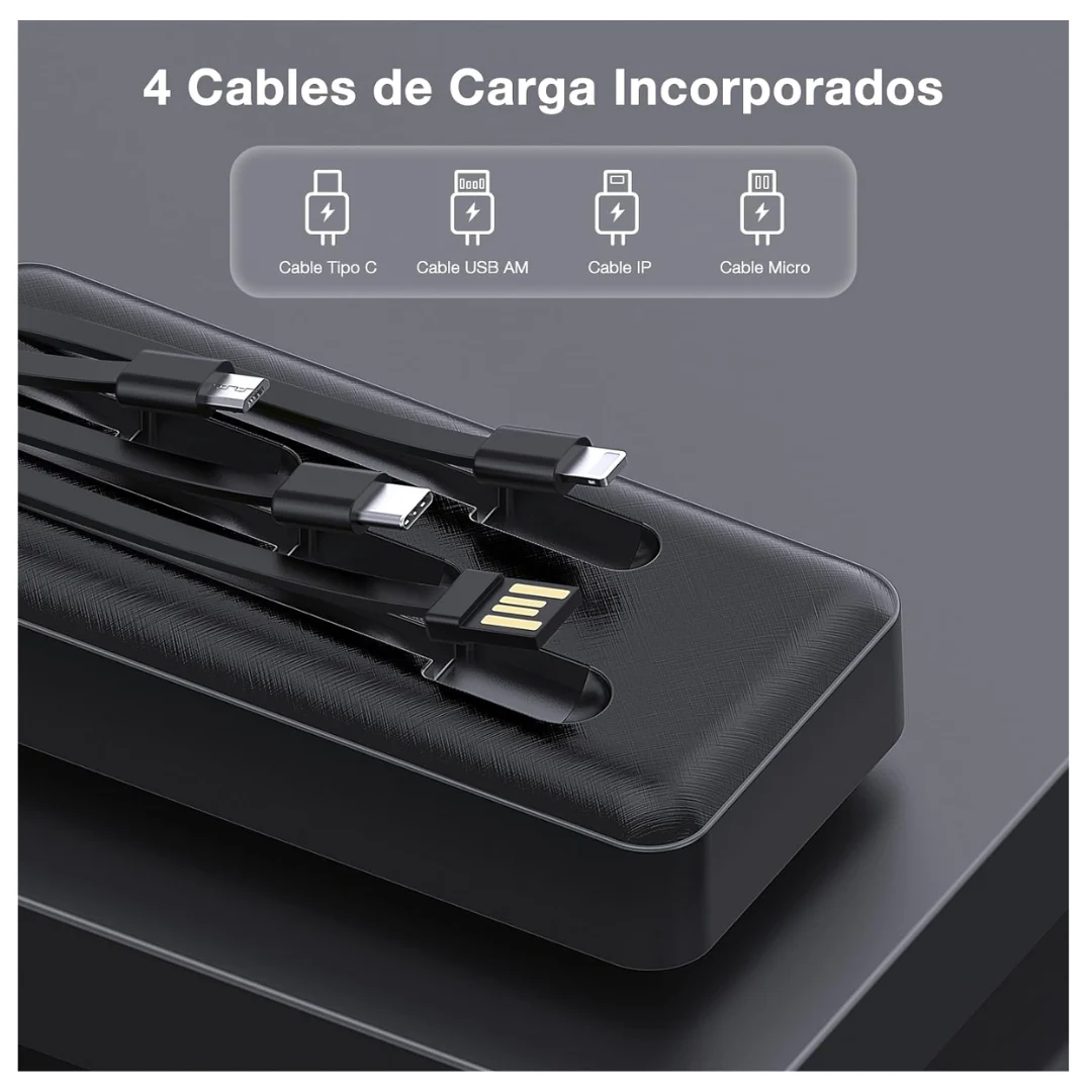 1 HORA POWER BANK 10000MAH 4 EN 1 NEGRO - 2