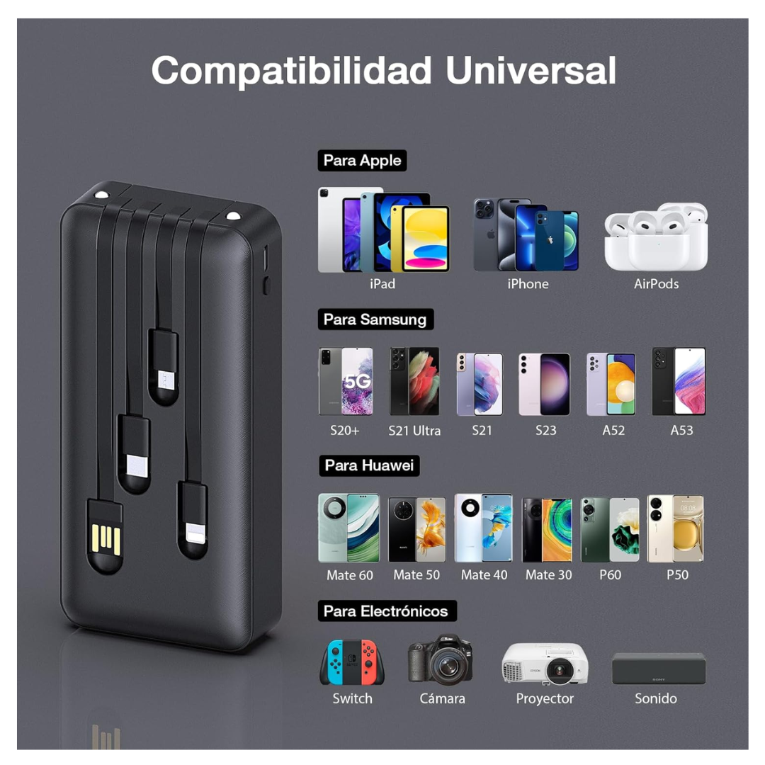 1 HORA POWER BANK 10000MAH 4 EN 1 NEGRO - 4