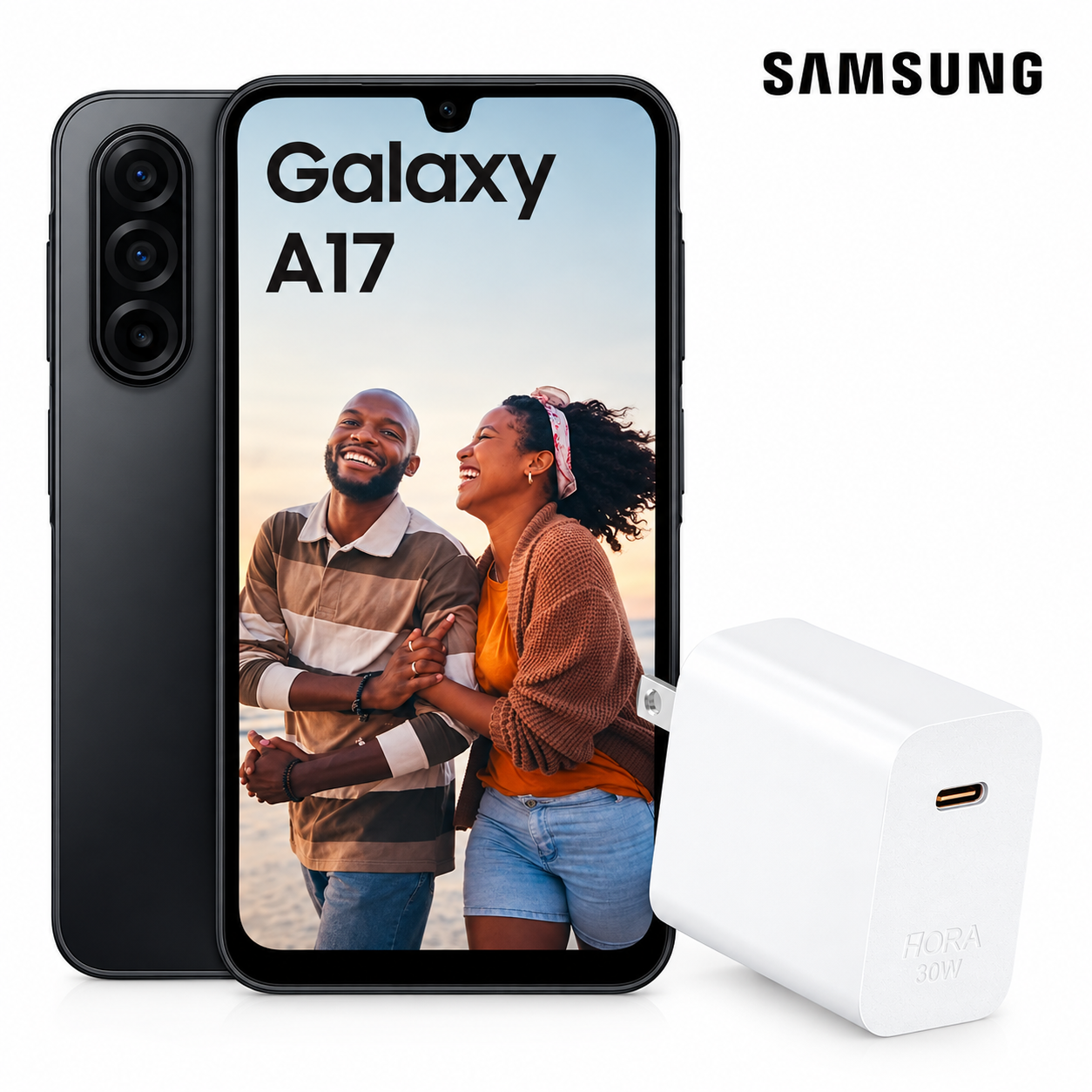 SAMSUNG GALAXY A17 128GB 4GB + CARGADOR 30W 1HORA TIPO-C - 1