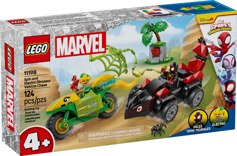 LEGO MARVEL 11198 SPIN Y ELECTRO: DUELO DE VEHÍCULOS DINOSAURIO - 6