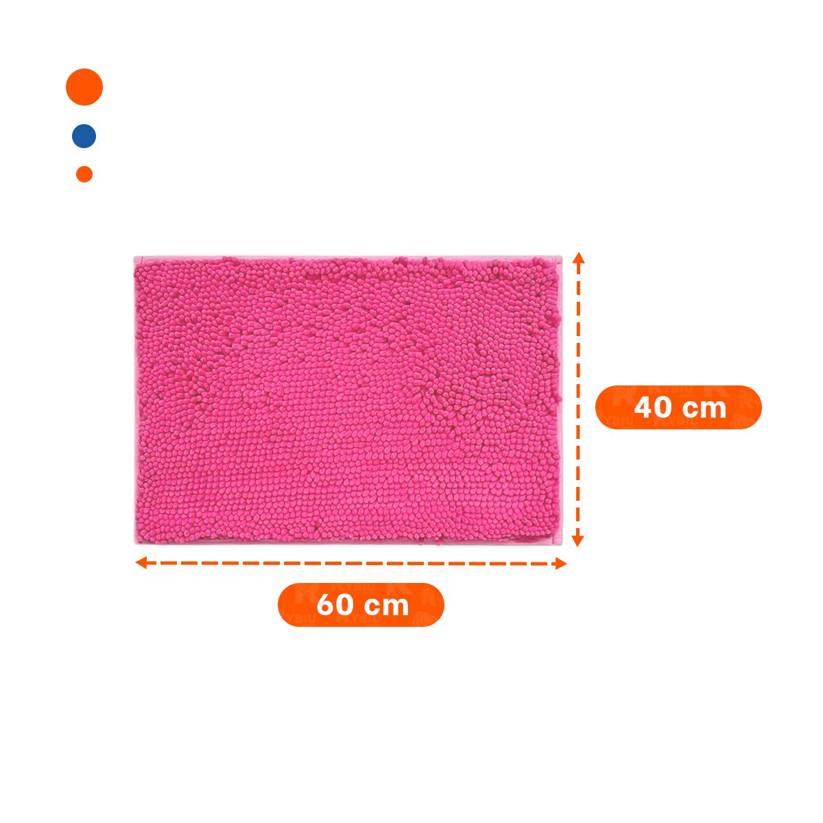 TAPETE RECTANGULAR MICROFIBRA 40X60CM ROSADO PARA CASA USO DIARIO INTERIOR - 4