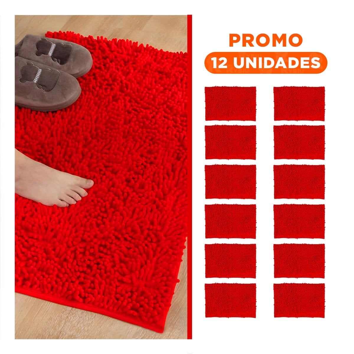 PACK12 ESTERA LIGERA MICROFIBRA 40X60CM ROJO FUNCIONAL Y SUAVE IDEAL PARA CASA - 1