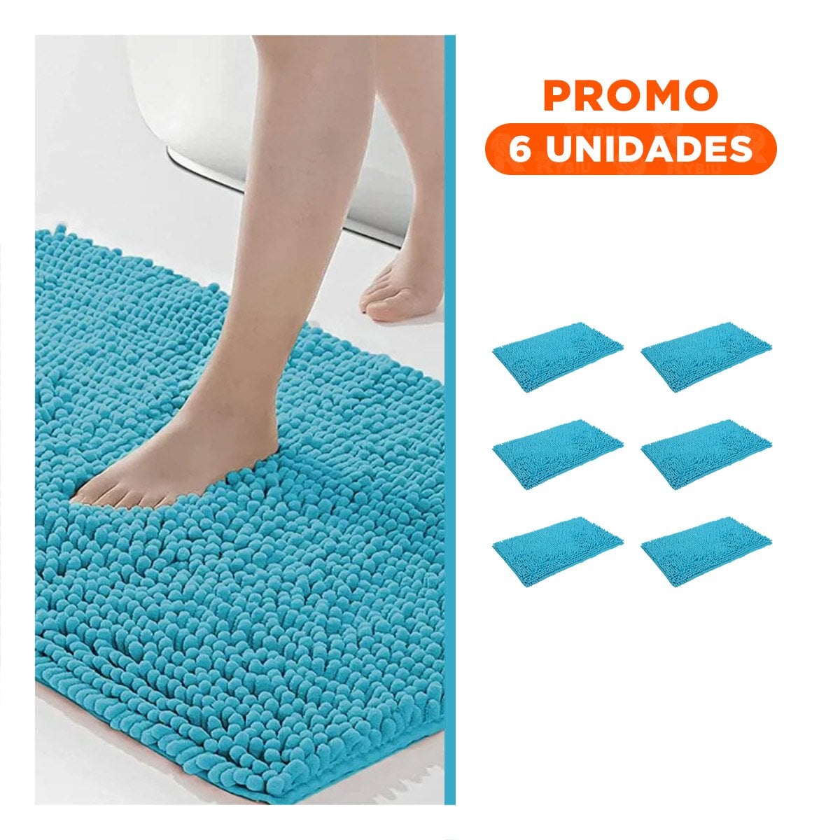 PACK6 PROTECTOR DECORATIVO MICROFIBRA 40X60CM CELESTE FORMATO RECTANGULAR Y+REGALO STICKER - 1