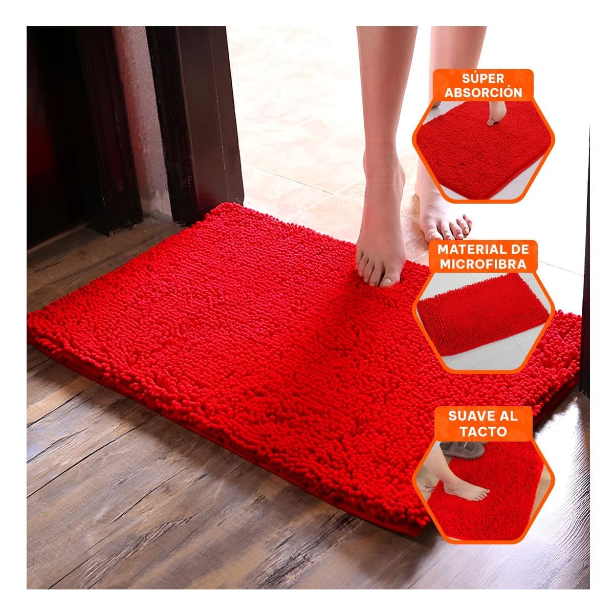 PACK12 COLCHONETA RECTANGULAR MICROFIBRA 40X60CM ROJO PARA CASA USO DIARIO Y+PAPEL REGALO - 3