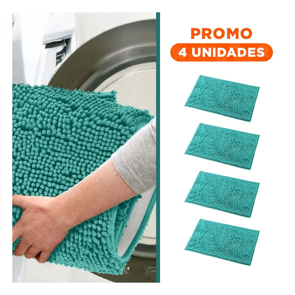 PACK4 PROTECTOR DECORATIVO MICROFIBRA 40X60CM VERDE AGUA FORMATO RECTANGULAR PERFECTO - 1