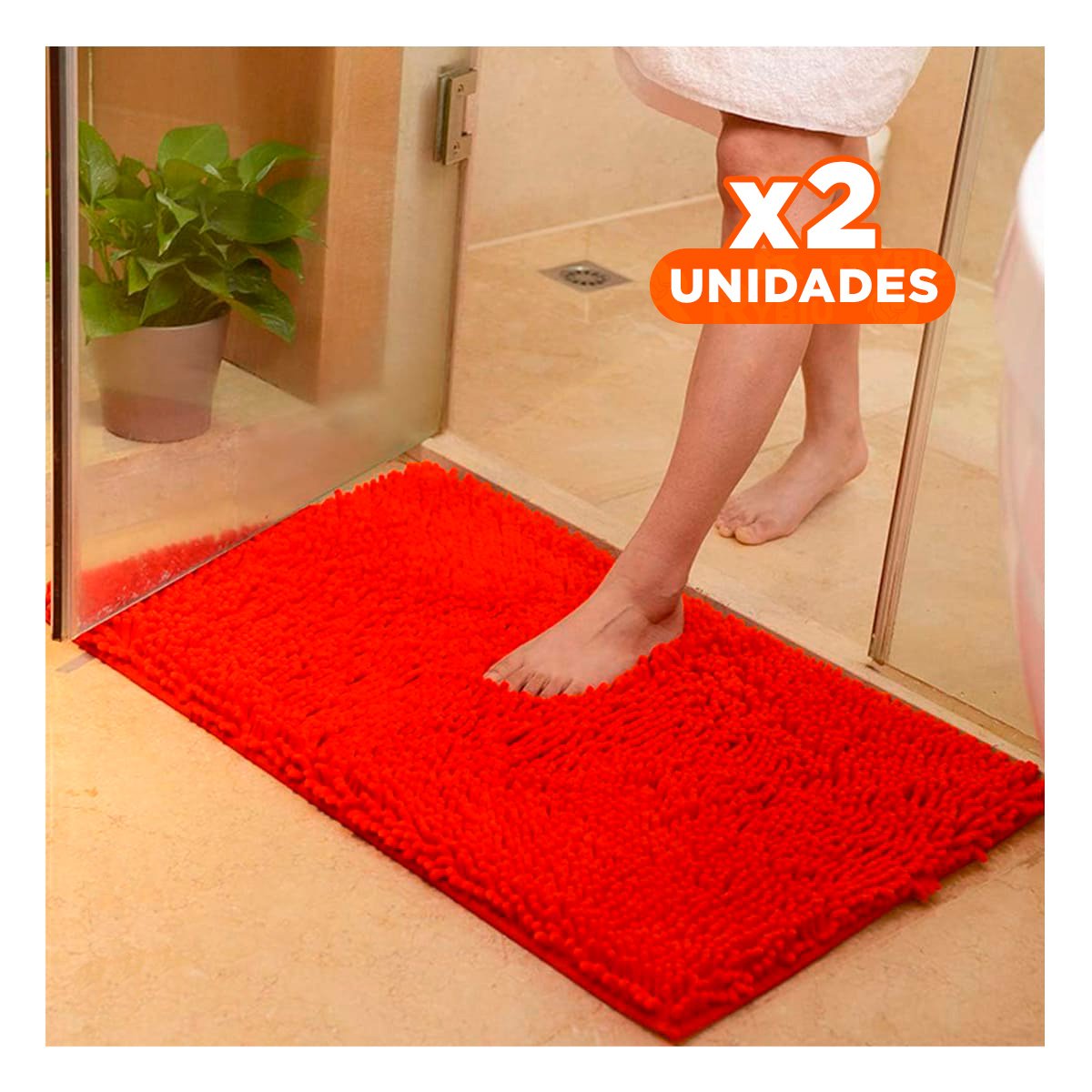 PACK2 PROTECTOR RECTANGULAR MICROFIBRA 40X60CM ROJO PARA CASA USO DIARIO INTERIOR - 1