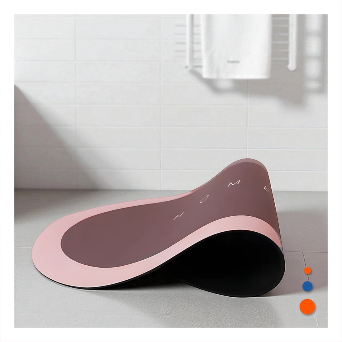 TAPETE OVALADO HOME ROSADO MATERIAL RESISTENTE Y FACIL DE LIMPIAR EN CASA Y+REGALO STICKER - 3