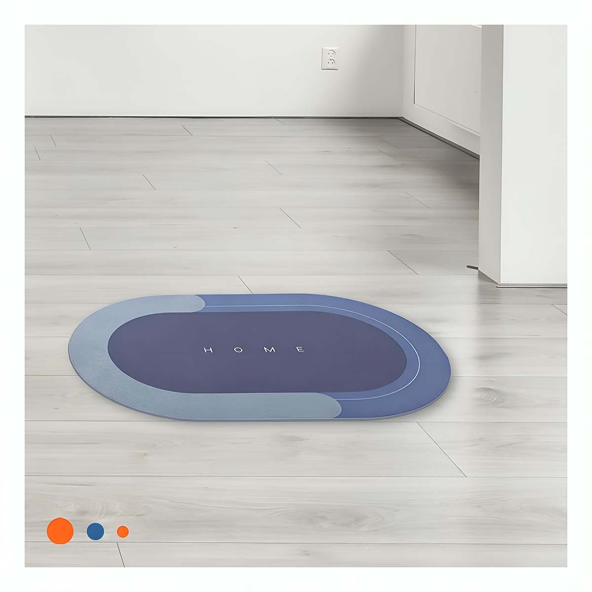 TAPETE OVALADO HOME AZUL ACERO PARA CASA USO DIARIO Y DECORACION INTERIOR - 1