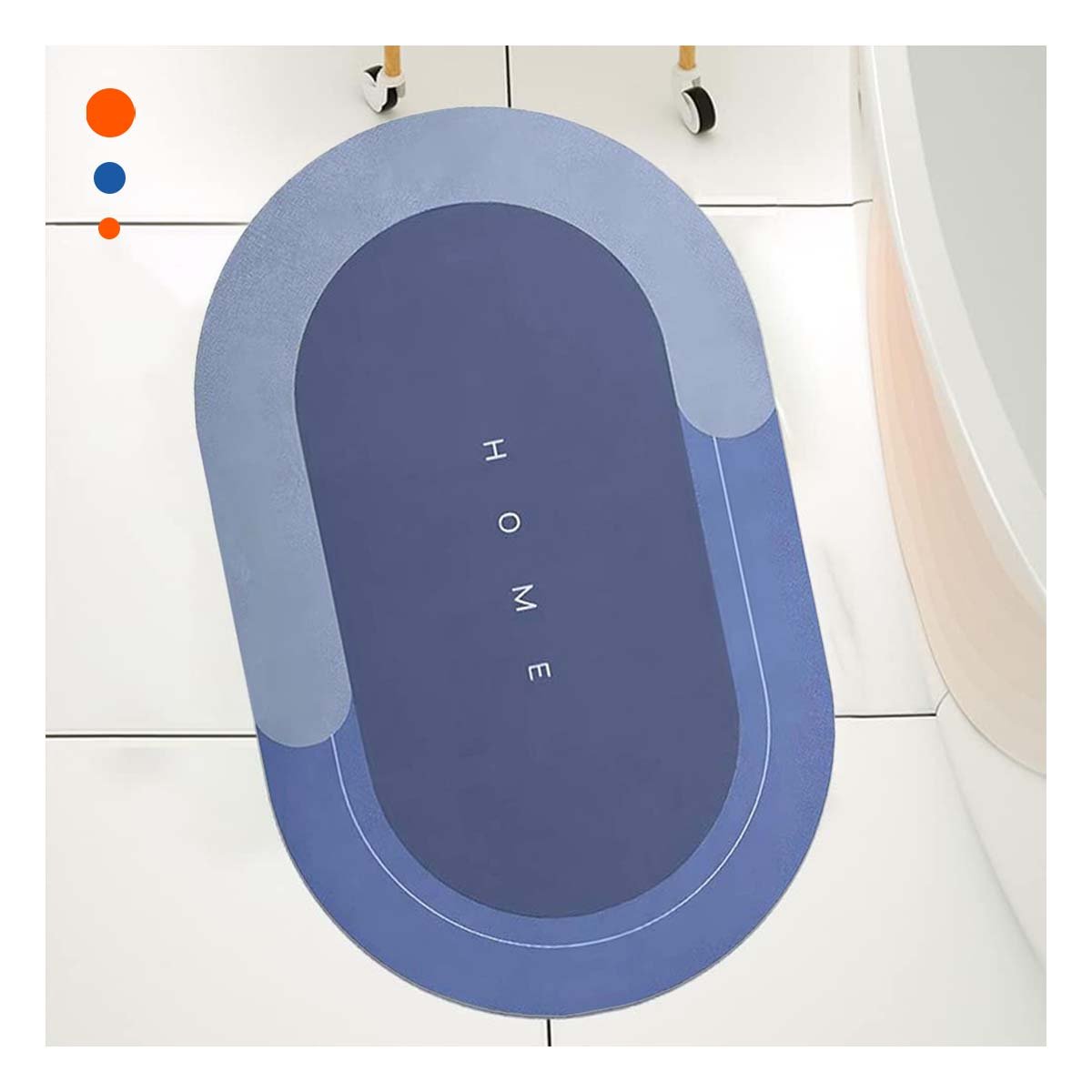 TAPETE OVALADO HOME AZUL ACERO PARA CASA USO DIARIO Y DECORACION INTERIOR - 3