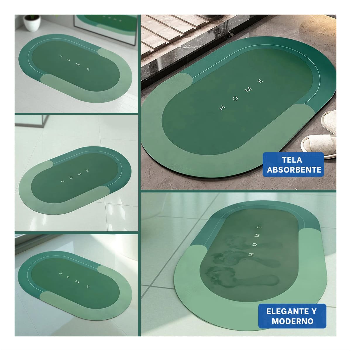 TAPETE LIGERO HOME VERDE FUNCIONAL Y SUAVE IDEAL PARA CUALQUIER AREA Y+POST IT - 2