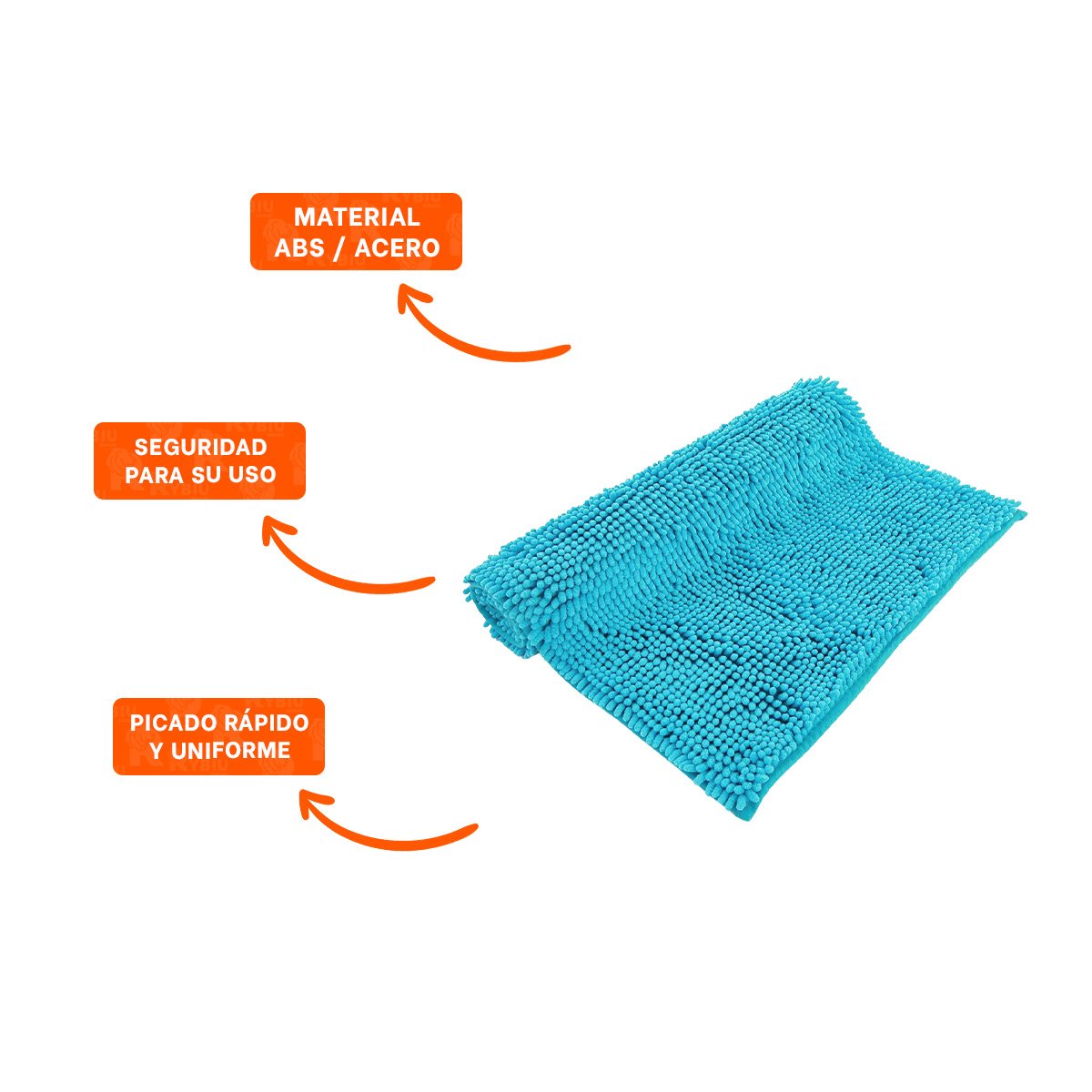 TAPETE LIGERO MICROFIBRA 40X60CM CELESTE FUNCIONAL Y SUAVE IDEAL PARA CASA Y+POST IT - 5