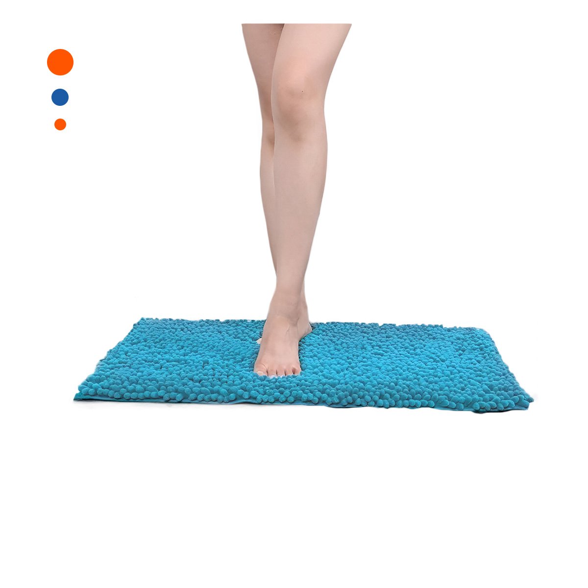 PACK4 ALFOMBRA LIGERA MICROFIBRA 40X60CM CELESTE FUNCIONAL Y SUAVE PARA CASA Y+PAPEL REGALO - 3