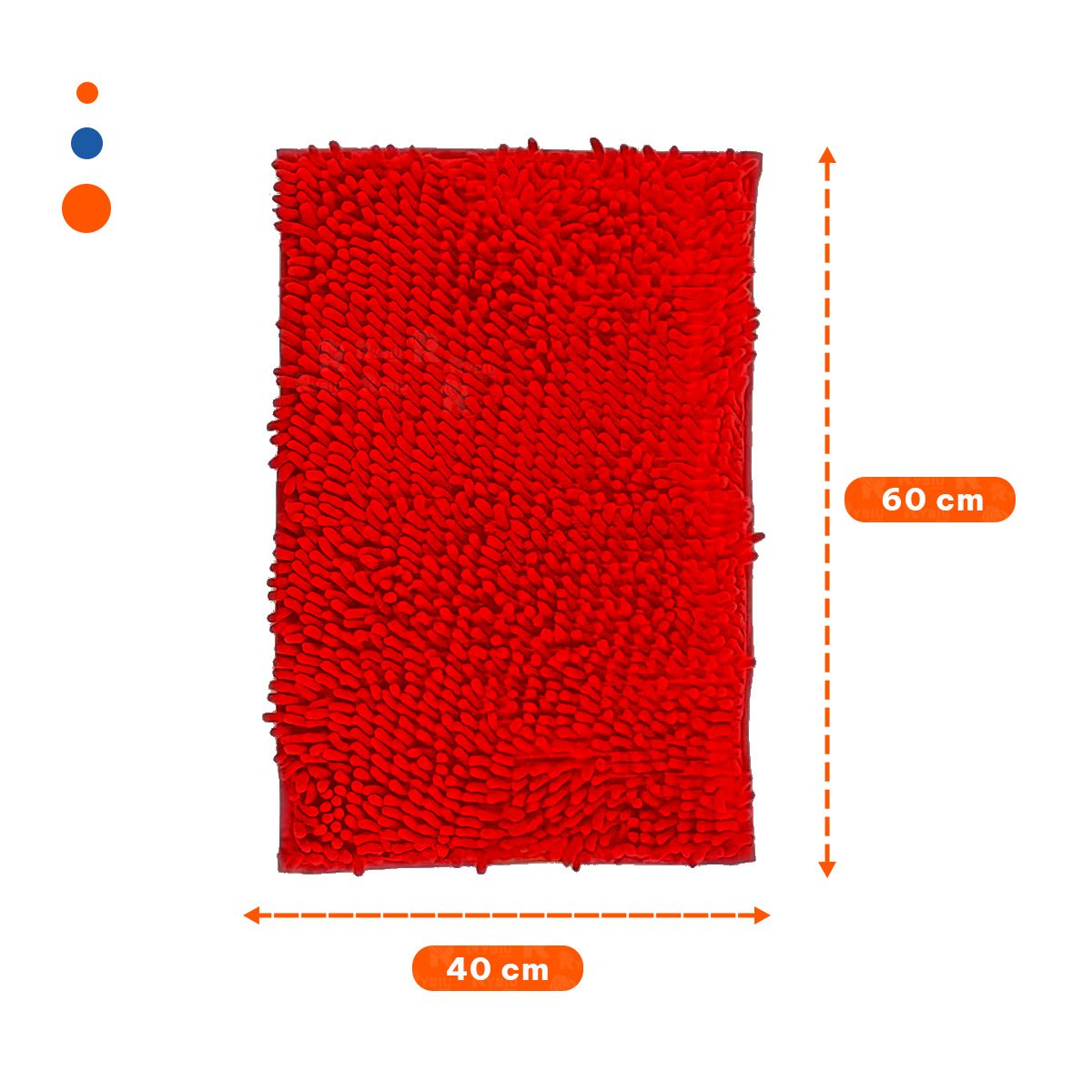 TAPETE COMODO MICROFIBRA 40X60CM ROJO FORMATO RECTANGULAR PERFECTO Y+LIGAS REGALO - 4