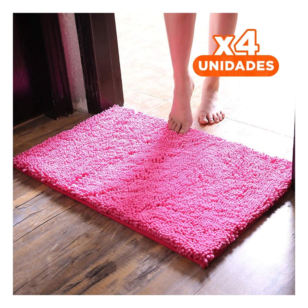PACK4 PROTECTOR FUNCIONAL MICROFIBRA 40X60CM ROSADO SUAVE Y COMODO PARA CASA Y+PAPEL REGALO - 1