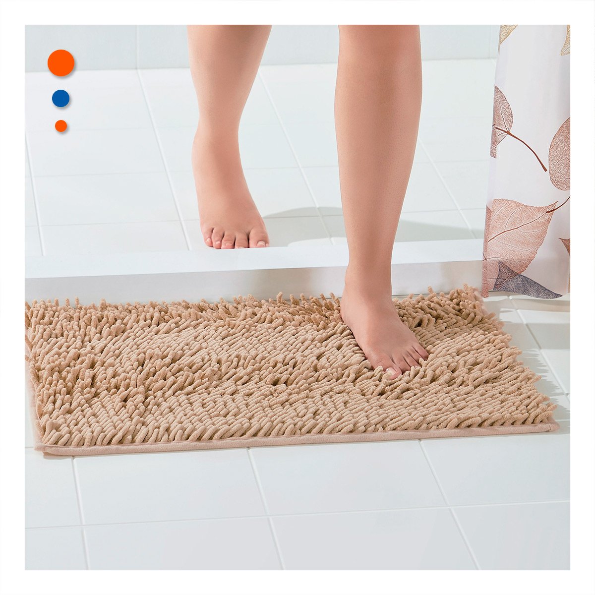TAPETE DECORATIVO MICROFIBRA 40X60CM CREMA MATERIAL RESISTENTE Y LIGERO Y+REGALO STICKER - 5