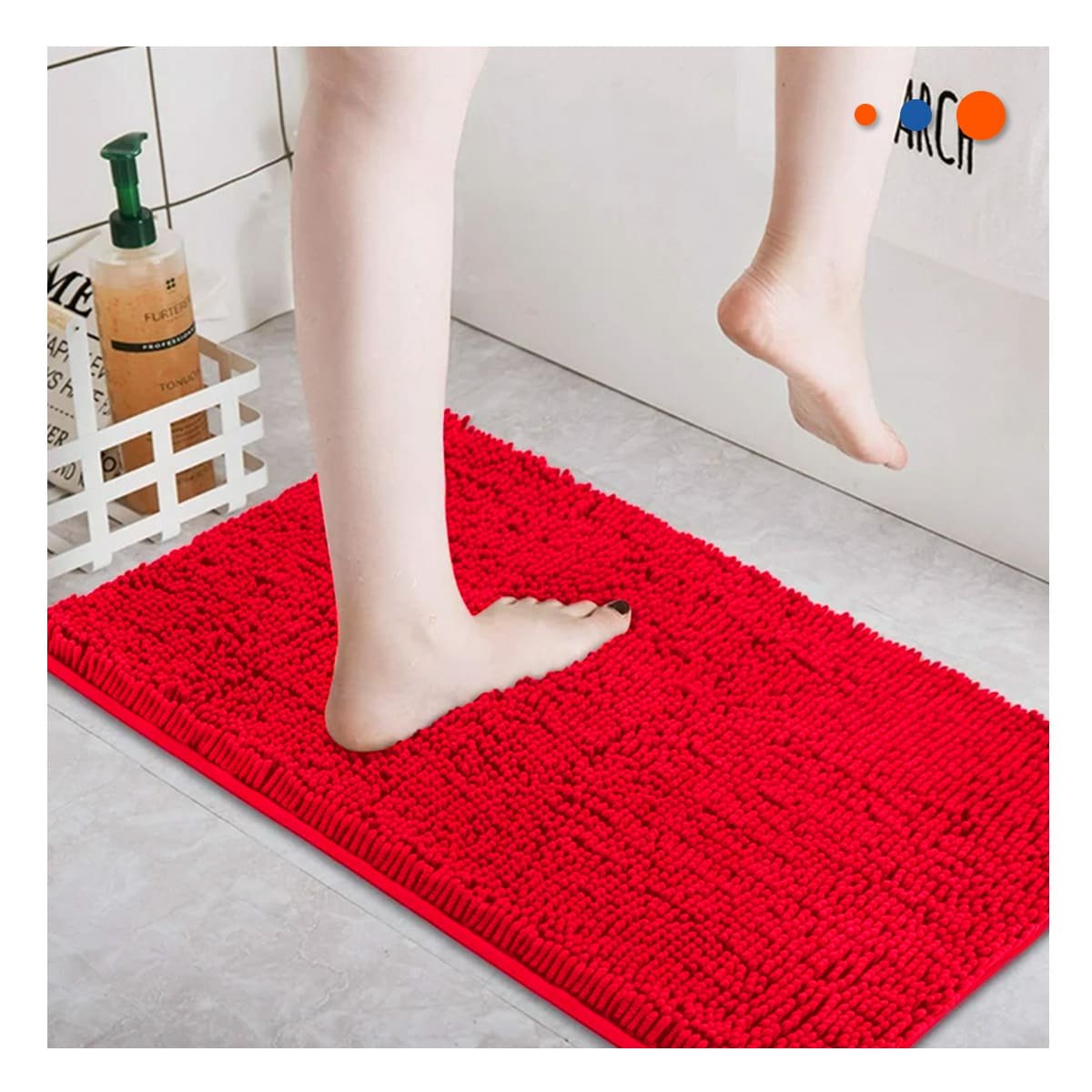 PACK6 ESTERA DECORATIVA MICROFIBRA 40X60CM ROJO FORMATO RECTANGULAR PERFECTO Y+REGALO STICKER - 3